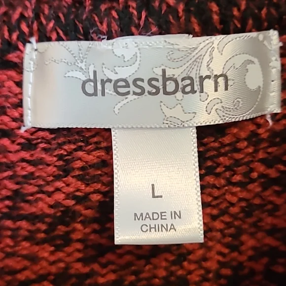 Dressbarn Red and Black Sweater Dress - Picture 2 of 2